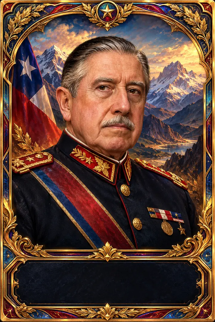 Ilustrační sběratelská karta: Augusto Pinochet